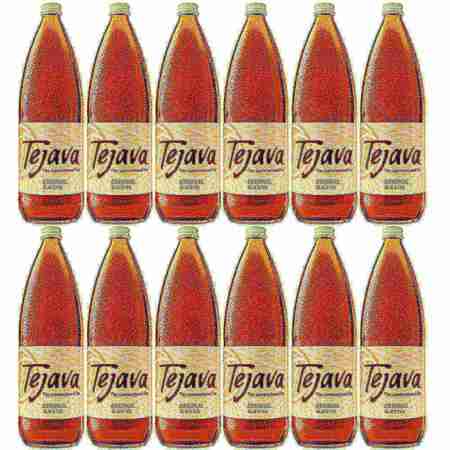 TEJAVA Original Unsweetened Black Tea Glass Bottles, 33 Fl Oz, PK 12 40050